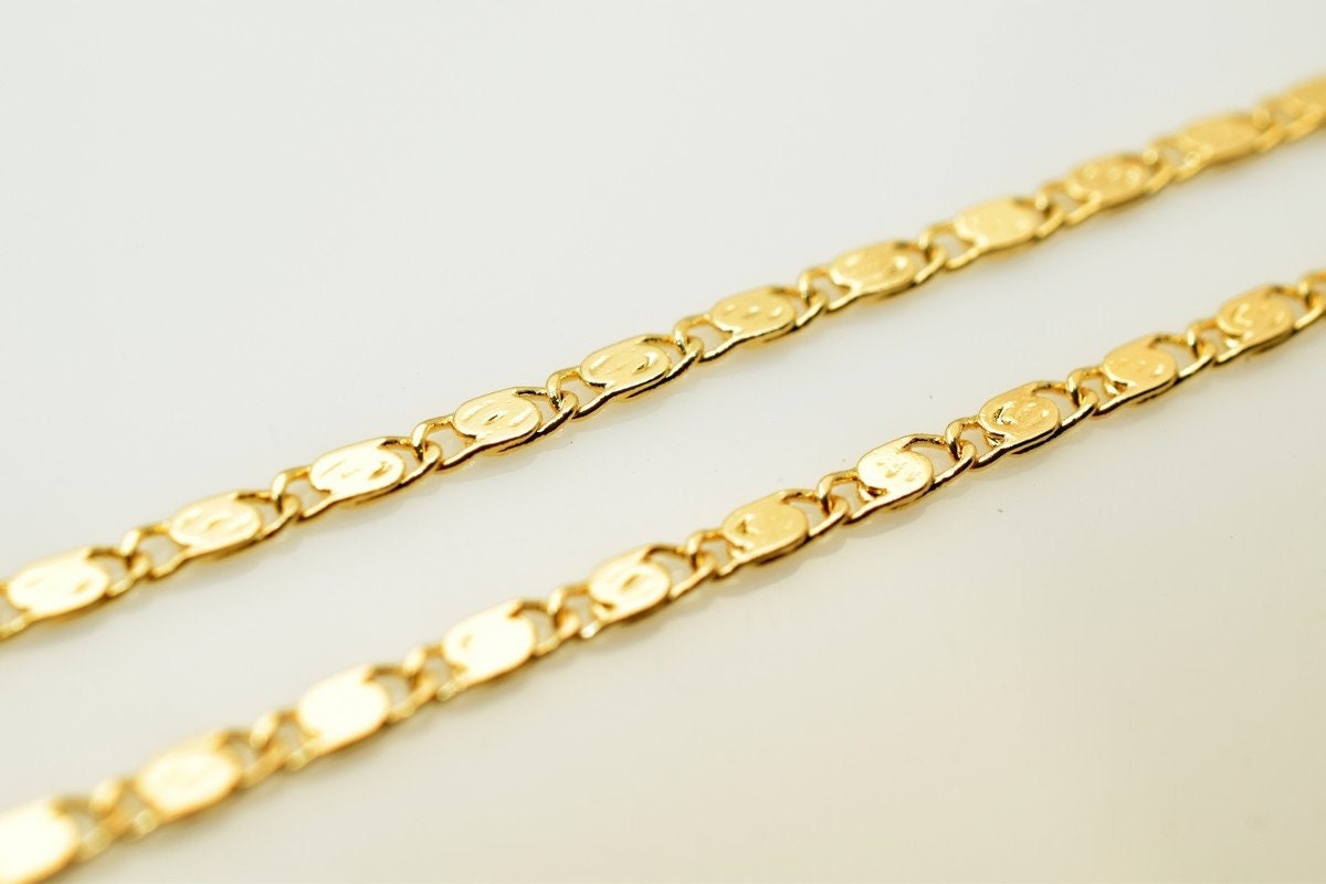 17 1/4" Inches Pinky Gold Filled EP Scroll Chain Scroll Chain, 2mm Width, 18K Gold Filled Chain Findings, For Jewelry Maki...
