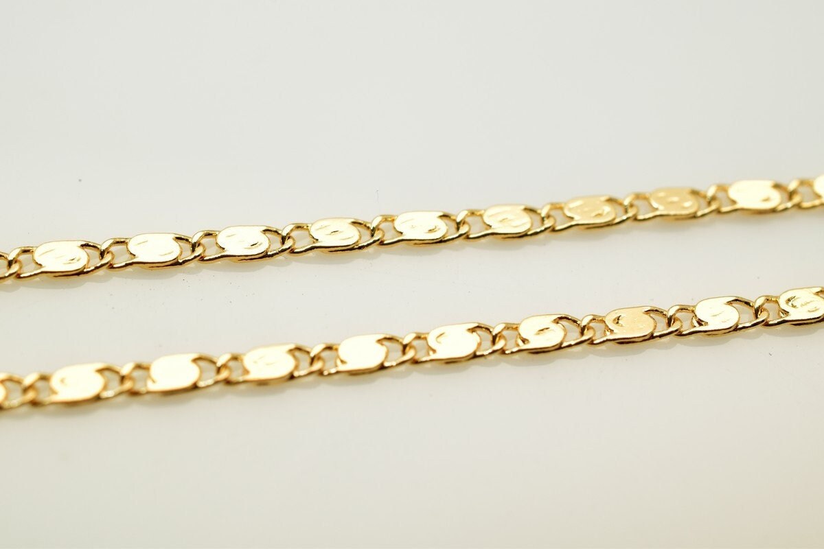 17 1/4" Inches Pinky Gold Filled EP Scroll Chain Scroll Chain, 2mm Width, 18K Gold Filled Chain Findings, For Jewelry Maki...
