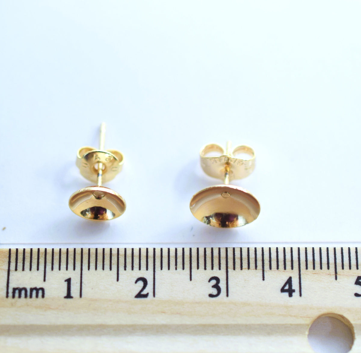Gold Filled Look, EP Ball Stud/Cup Earring/Earnut different sizes jewelry making supplies - detail image 5