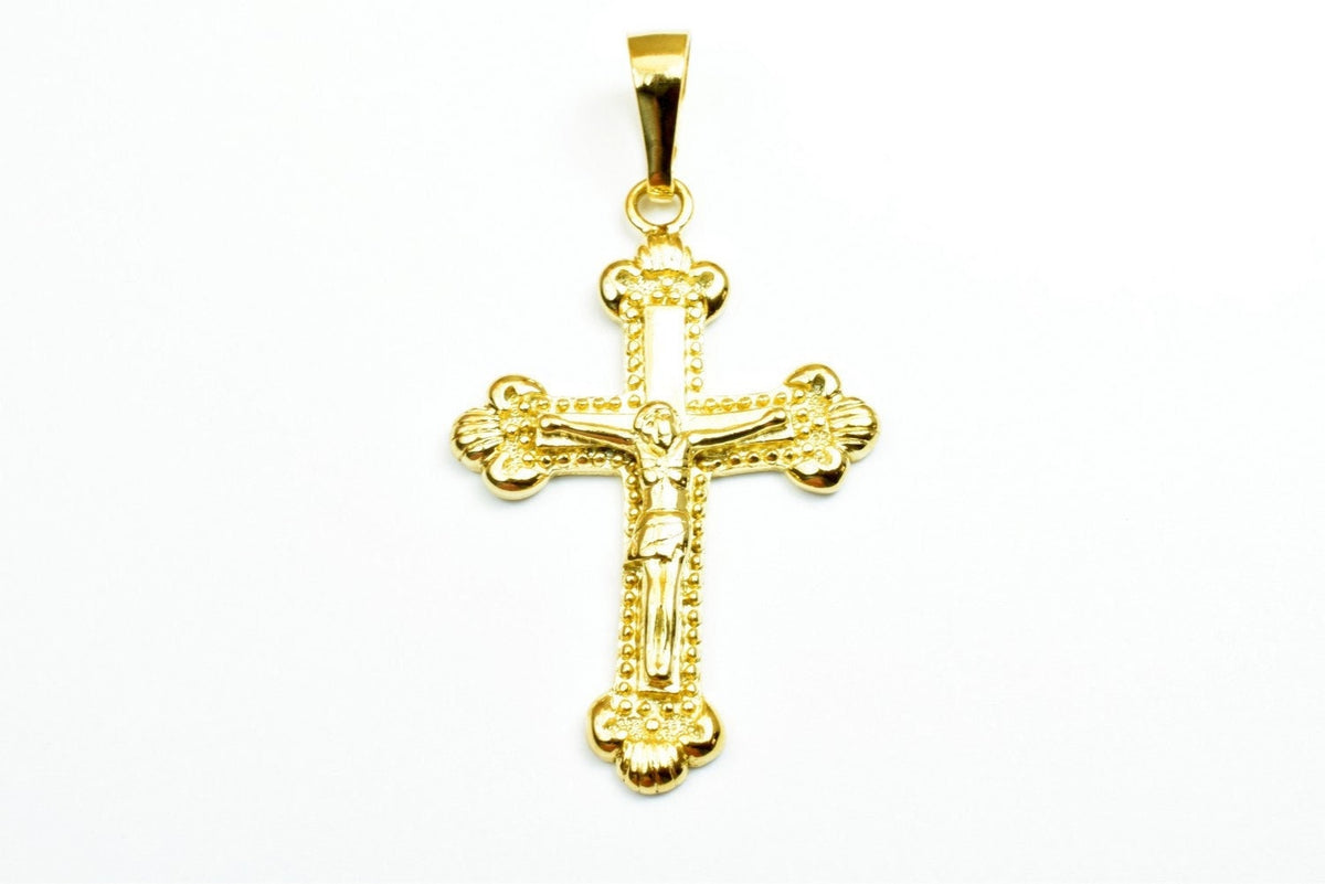 18K as Gold Filled* Cross Pendants Size 47x31mm, Christian Religious Cross Charm, First Communion Baby Baptism For Jewelry...