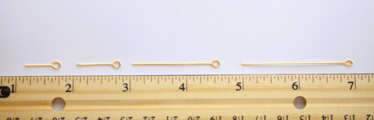 Eye Pins Gold Filled Alternative Connector Pins, Multi-Size Selection (0.6"–2", 20 Gauge, Tarnish-Resistant )