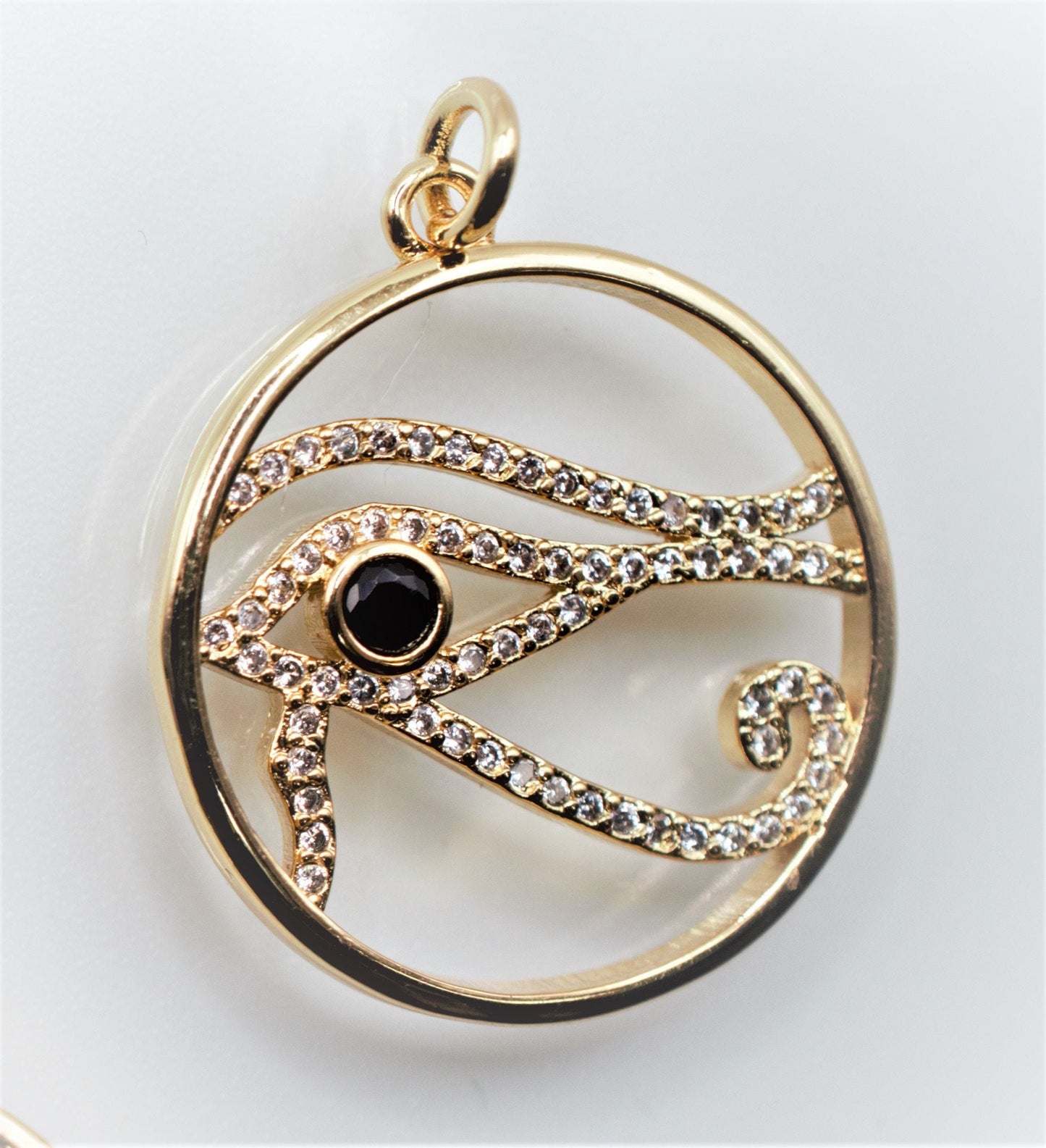 Eye of Horus Egyptian Pendant Gold Jewelry symbol in ancient Egyptian religion represents well being, healing, and protect...