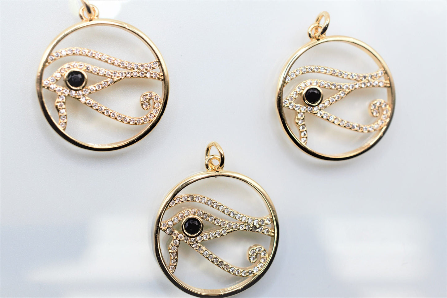 Eye of Horus Egyptian Pendant Gold Jewelry symbol in ancient Egyptian religion represents well being, healing, and protect...