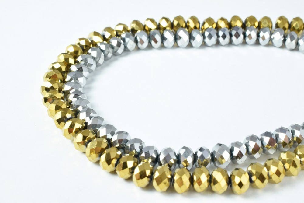 6x8mm Crystal Beads Rondelle Faceted Various Colored Crystal Beads, Opaque Rondelle Beads,Shaped Crystal, Faceted, Beading...