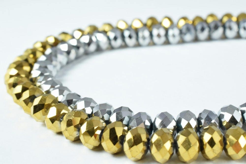 6x8mm Crystal Beads Rondelle Faceted Various Colored Crystal Beads, Opaque Rondelle Beads,Shaped Crystal, Faceted, Beading...