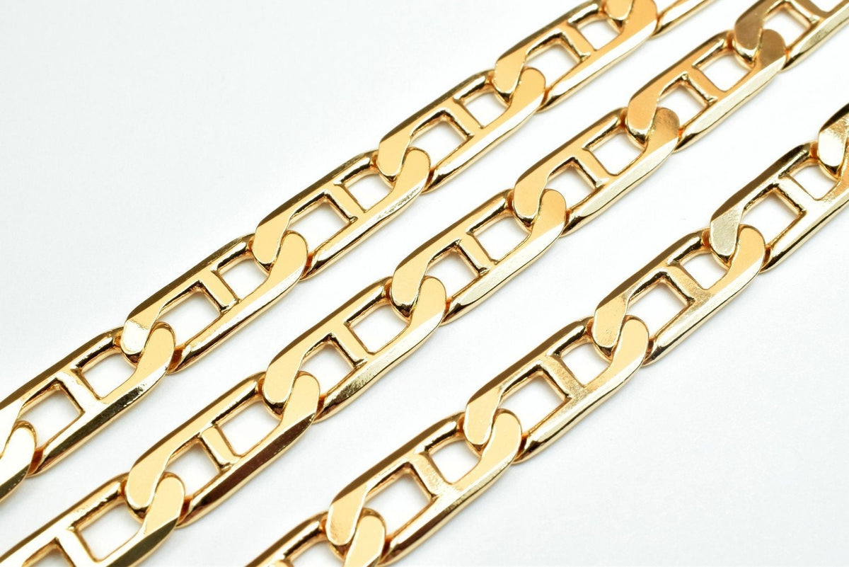 23 Inch 18K Gold Filled Alternative Chain: Anchor Design - Tarnish Resistant, Metal, Jewelry Making Supply