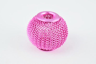 6 PCs Wire Mesh Beads Basketball wives large hole Round Beads 18mm metal jewelry big hoop earring chunky bead jewelry maki...