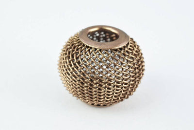 6 PCs Wire Mesh Beads Basketball wives large hole Round Beads 18mm metal jewelry big hoop earring chunky bead jewelry maki...