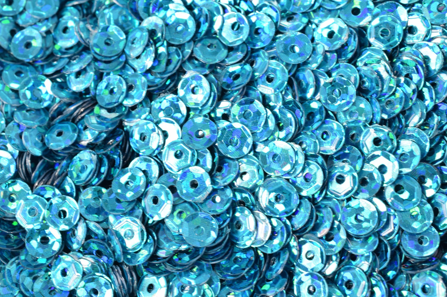 3mm 4mm Teal Royal Blue Cup Sequins - Glossy Iridescent Loose Paillettes - 2000pcs Pack, Round Shape, Sewing and Apparel Trim
