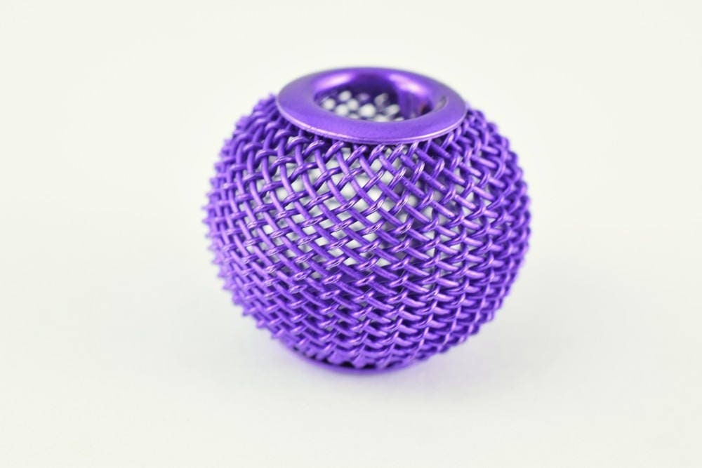 6 PCs Wire Mesh Beads Basketball wives large hole Round Beads 18mm metal jewelry big hoop earring chunky bead jewelry maki...