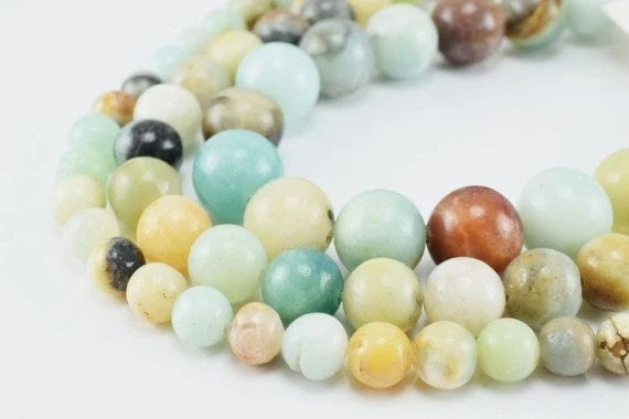 natural amazonite gemstone round beads 4 mm 6 mm 8 mm 10 mm natural stones beads natural healing stone chakra stones for j...