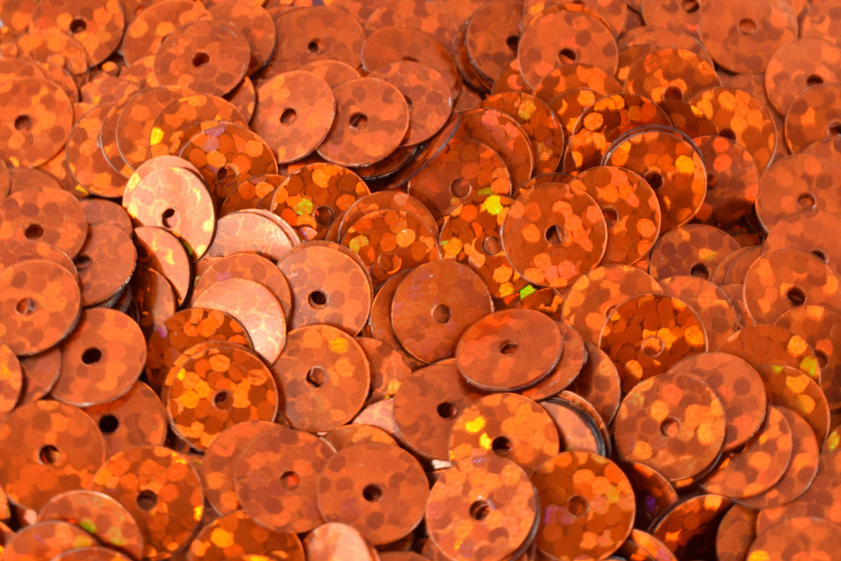 Dark Orange Sparkly Sheen Round Sequins - Loose Paillettes 3/4/6mm - Lightweight Craft Supplies, Center Hole Opening, Fashion Embellishments