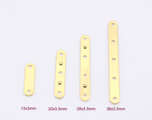 18K Gold Filled Alternative Spacer Bar: Five Line Design, Tarnish-Resistant Finish | Jewelry Making Supplies | Multiple Sizes