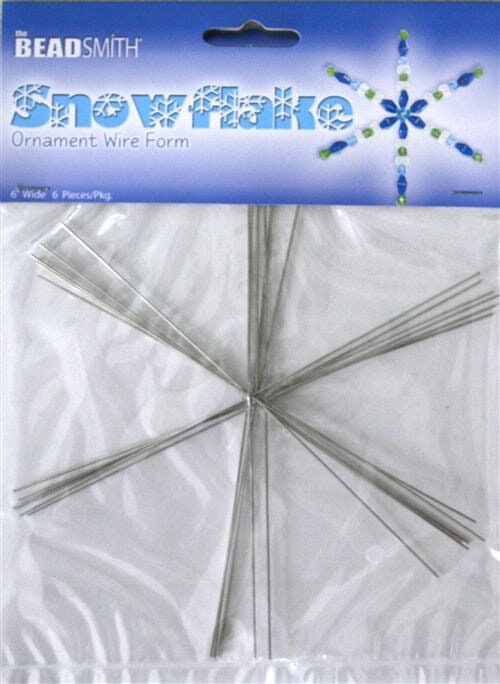 Snowflake Wire Frame DIY Craft Kit: Beaded Holiday Ornament, Jewelry Wire Focus (3 Sizes, Ribbon Loop Included)