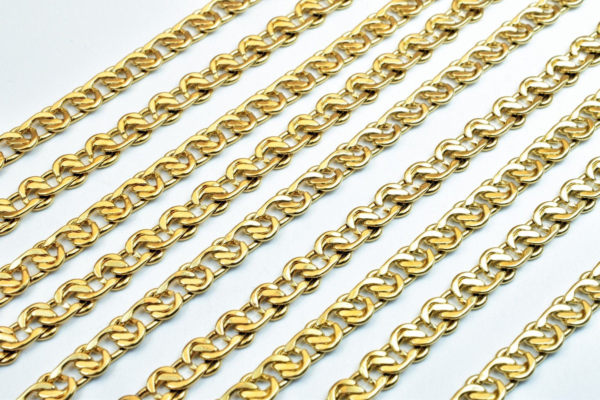 18K Gold Filled Alternative Chain 19.5 Inch: Jewelry Craft Supply, Tarnish Resistant Gold (6mm Width, Metal)
