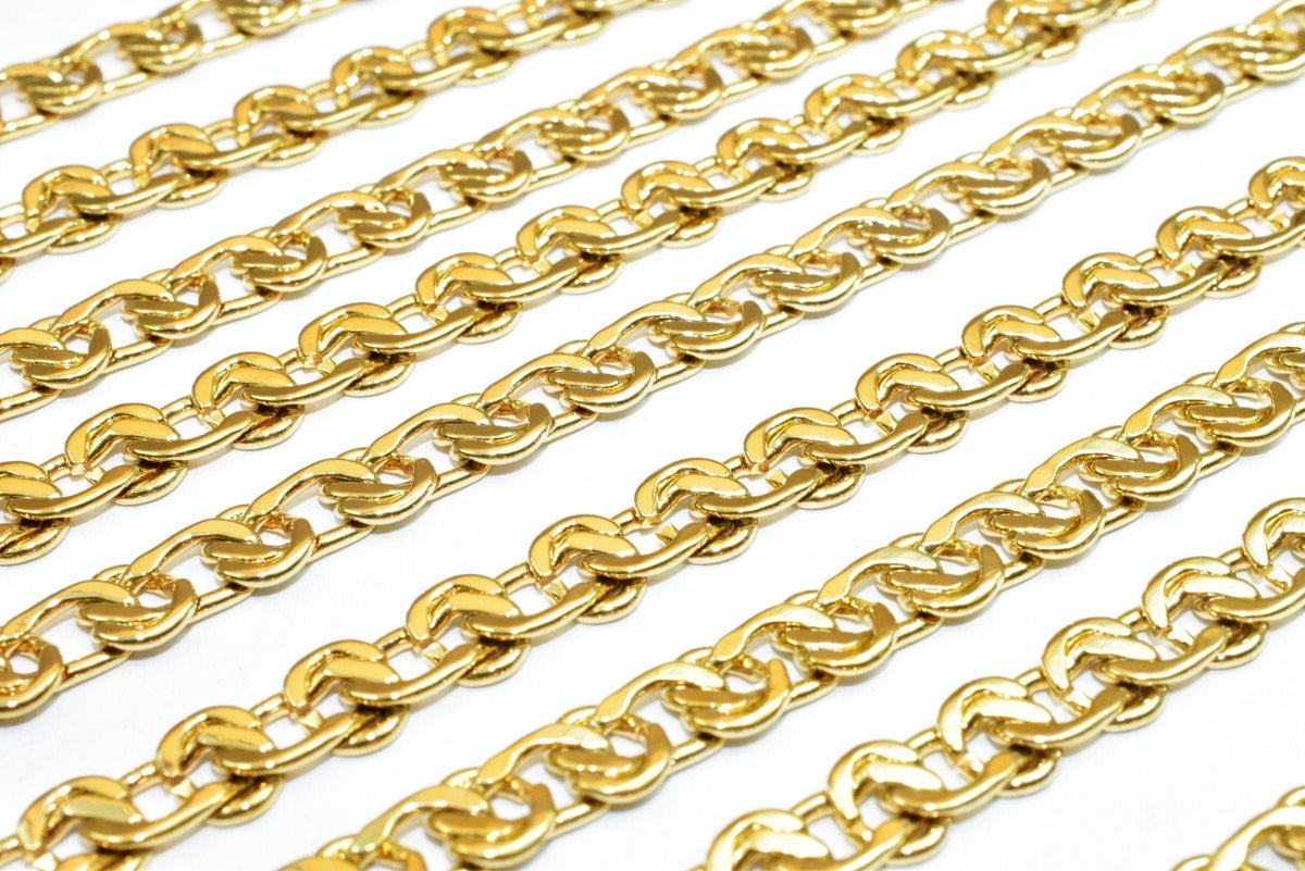 18K Gold Filled Alternative Chain 19.5 Inch: Jewelry Craft Supply, Tarnish Resistant Gold (6mm Width, Metal)