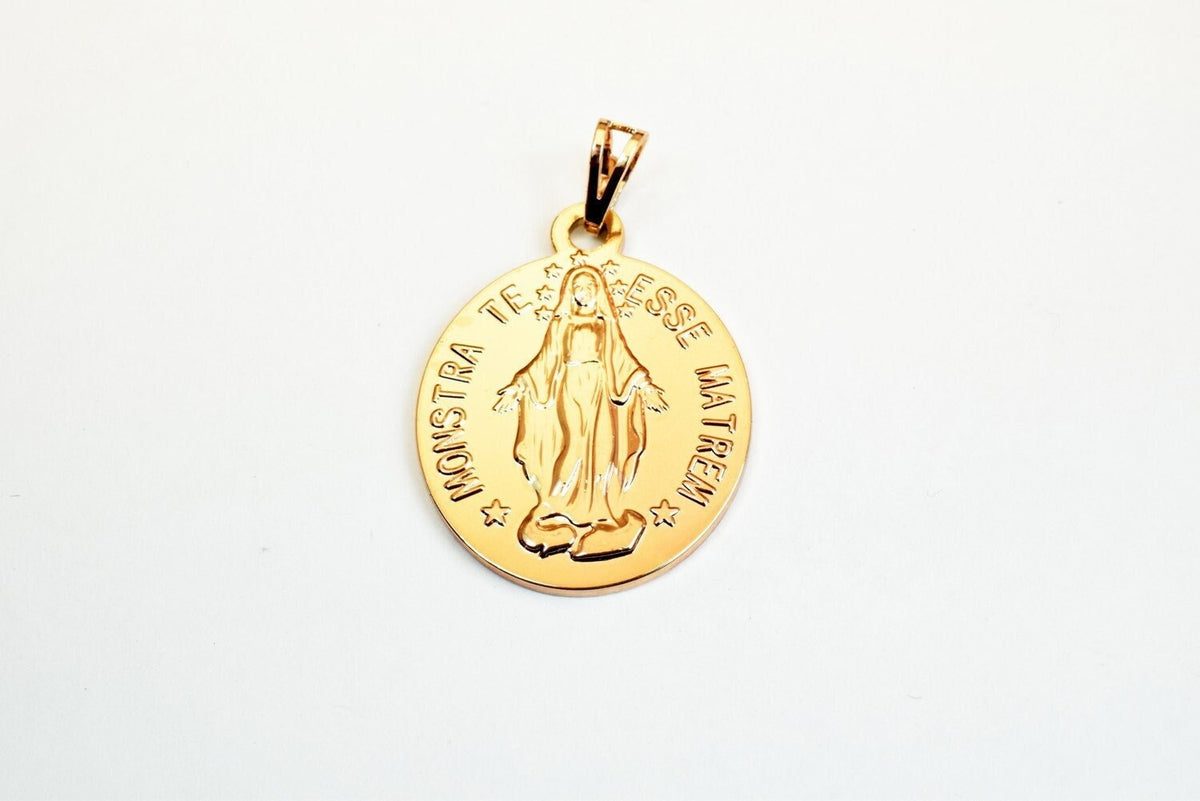 18k pinky gold filled EP tarnish resistant holy virgin mary pendant saint mary charm pendants size 32.5x25mm for jewelry m...