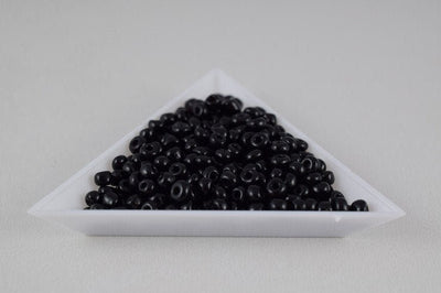 Black glass seed beads sizes 8.0/6.0 sold by 1 lb/ pound size 8/0, 6/0 jewelry making supplies - detail image 2
