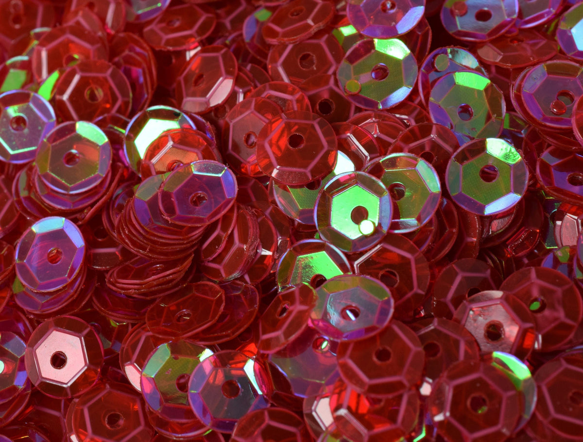 3/4/6mm Translucent Red Cup Iridescent Sheen Round Sequins/Loose Paillettes,Wholesale Sequins,Shimmering Sequin Apparel je...
