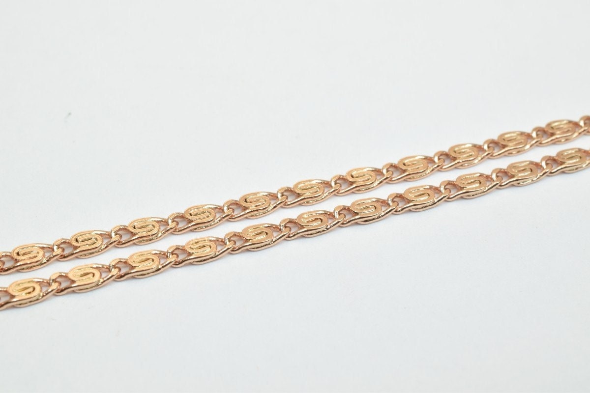 19 Inch Chain Rose Gold Filled Alternative : 18K , Tarnish Resistant Finish | 2.5mm Width, 1mm Thickness