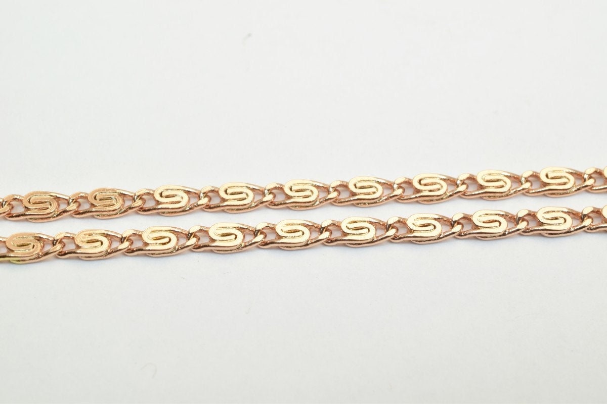 19 Inch Chain Rose Gold Filled Alternative : 18K , Tarnish Resistant Finish | 2.5mm Width, 1mm Thickness