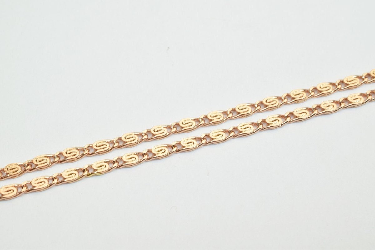 19 Inch Chain Rose Gold Filled Alternative : 18K , Tarnish Resistant Finish | 2.5mm Width, 1mm Thickness