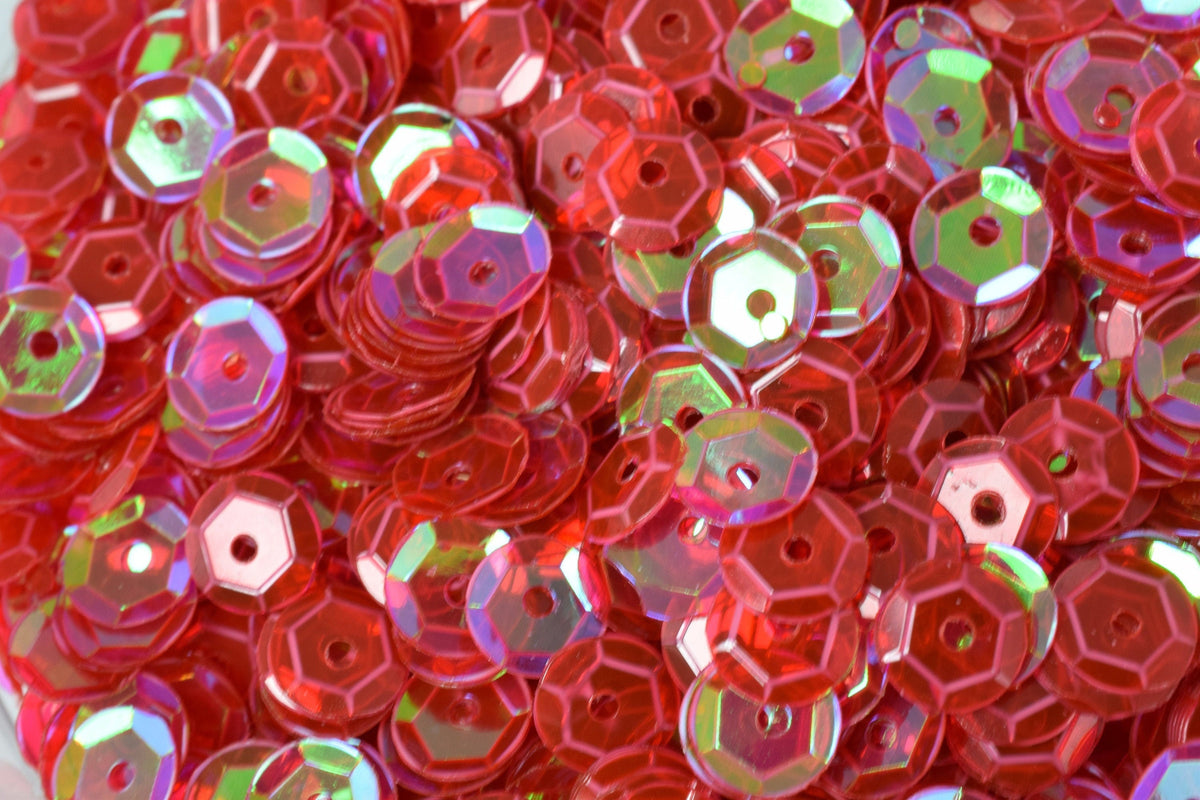 3/4/6mm Translucent Red Cup Iridescent Sheen Round Sequins/Loose Paillettes,Wholesale Sequins,Shimmering Sequin Apparel je...