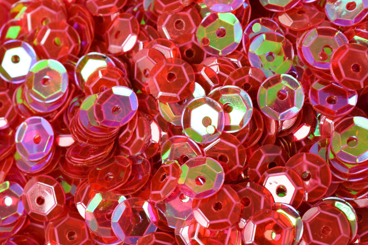 3/4/6mm Translucent Red Cup Iridescent Sheen Round Sequins/Loose Paillettes,Wholesale Sequins,Shimmering Sequin Apparel je...