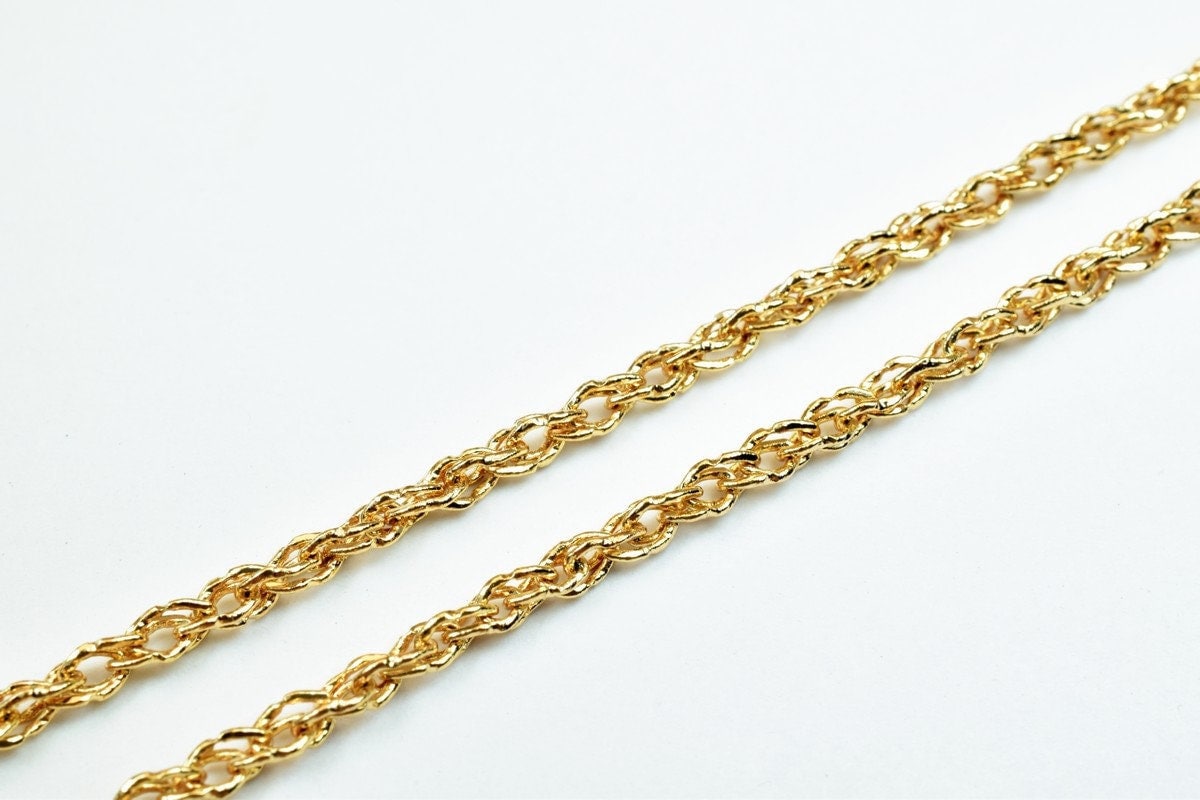 18K Pinky Gold Chain Jewelry Making, Tarnish Resistant (17.25" Length, 2mm Width, Spring Clasp)
