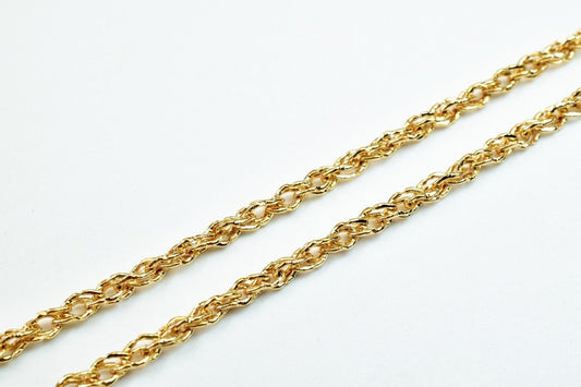 18K Pinky Gold Chain Jewelry Making, Tarnish Resistant (17.25" Length, 2mm Width, Spring Clasp)