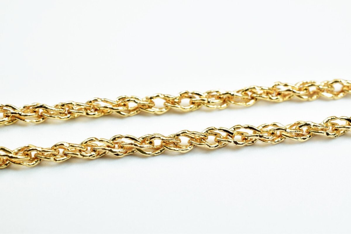 18K Pinky Gold Chain Jewelry Making, Tarnish Resistant (17.25" Length, 2mm Width, Spring Clasp)
