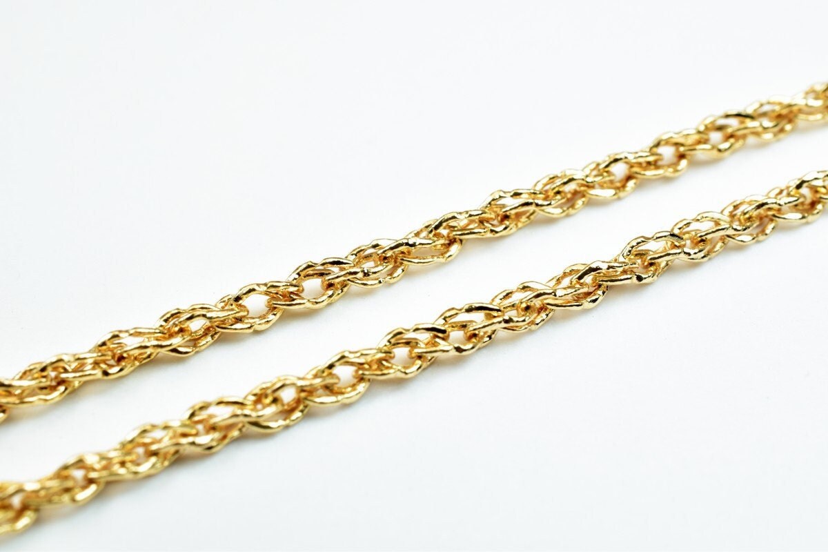 18K Pinky Gold Chain Jewelry Making, Tarnish Resistant (17.25" Length, 2mm Width, Spring Clasp)
