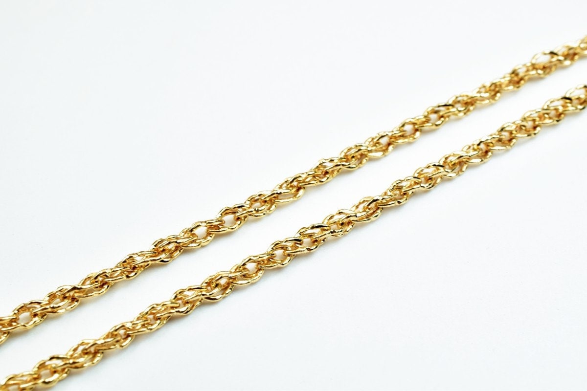 18K Pinky Gold Chain Jewelry Making, Tarnish Resistant (17.25" Length, 2mm Width, Spring Clasp)
