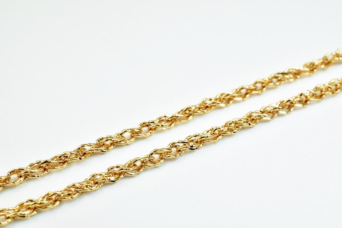 18K Pinky Gold Chain Jewelry Making, Tarnish Resistant (17.25" Length, 2mm Width, Spring Clasp)