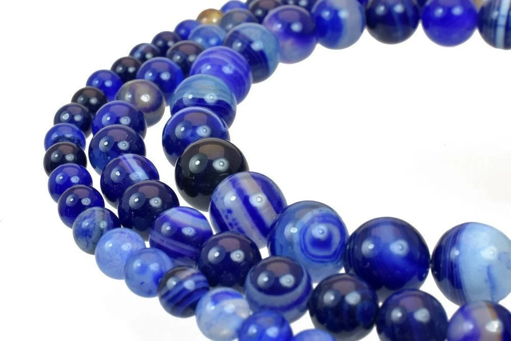 dark blue madagascar agate gemstone round beads 6 mm 8 mm 10 mm natural stones beads natural healing stone chakra stones f...