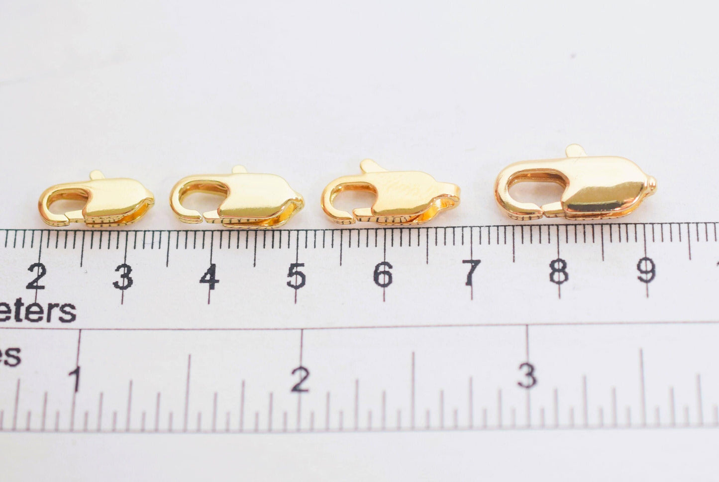 Tarnish-Resistant Gold Lobster Claw Clasps - Jewelry Findings - Finish, 18K and 14K Options, Multiple Sizes