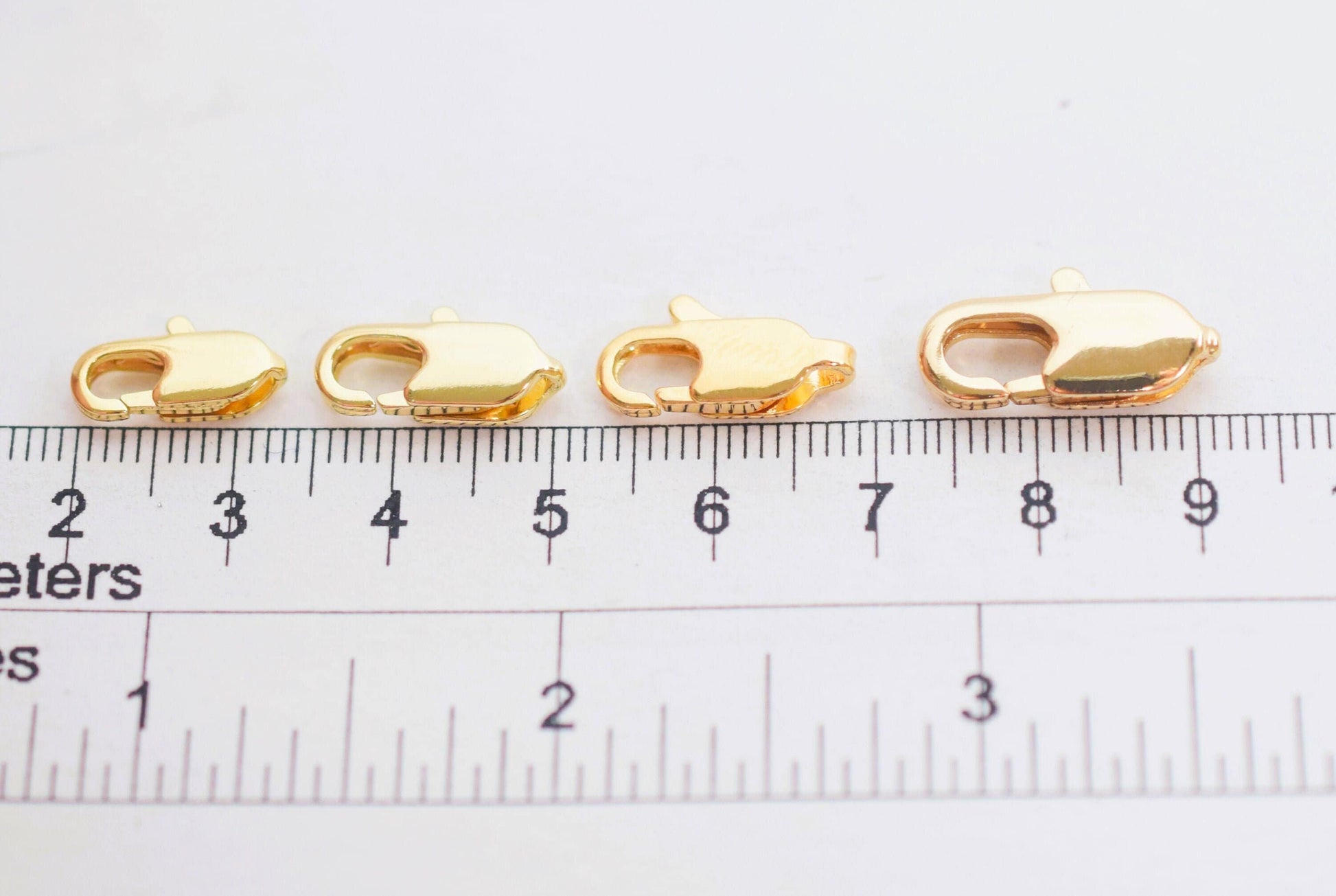 Tarnish-Resistant Gold Lobster Claw Clasps - Jewelry Findings - Finish, 18K and 14K Options, Multiple Sizes