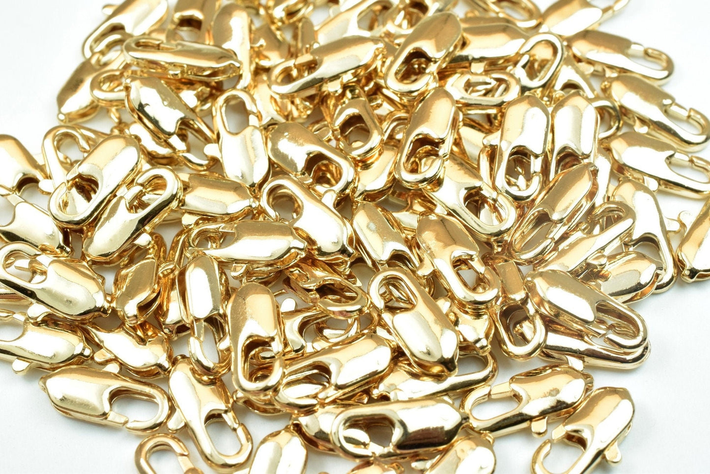 Tarnish-Resistant Gold Lobster Claw Clasps - Jewelry Findings - Finish, 18K and 14K Options, Multiple Sizes
