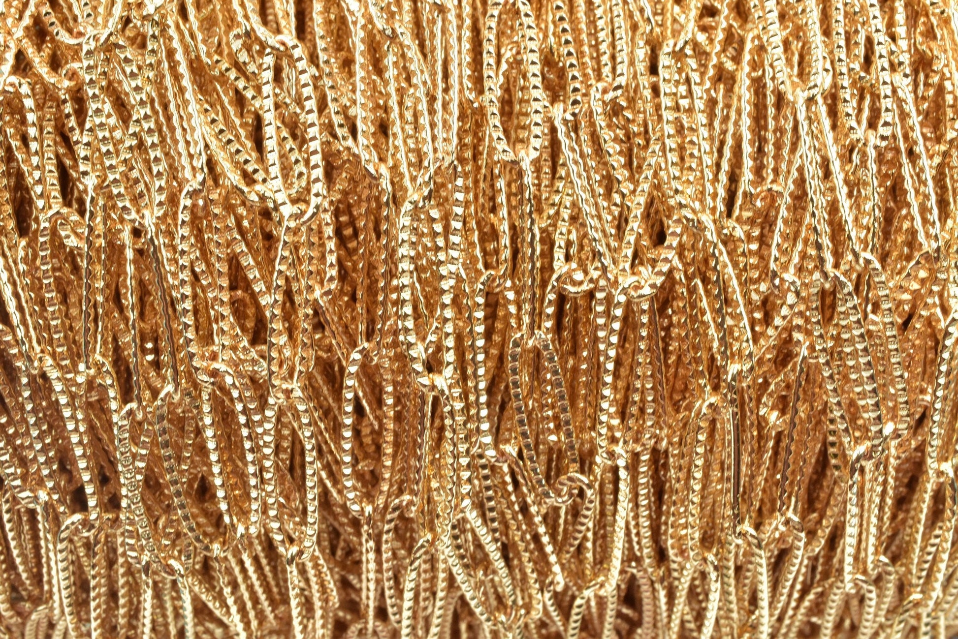 18k Gold Filled Look, EP Paper Clip cable link diamond cut chain sold by foot jewelry making supplies - detail image 3