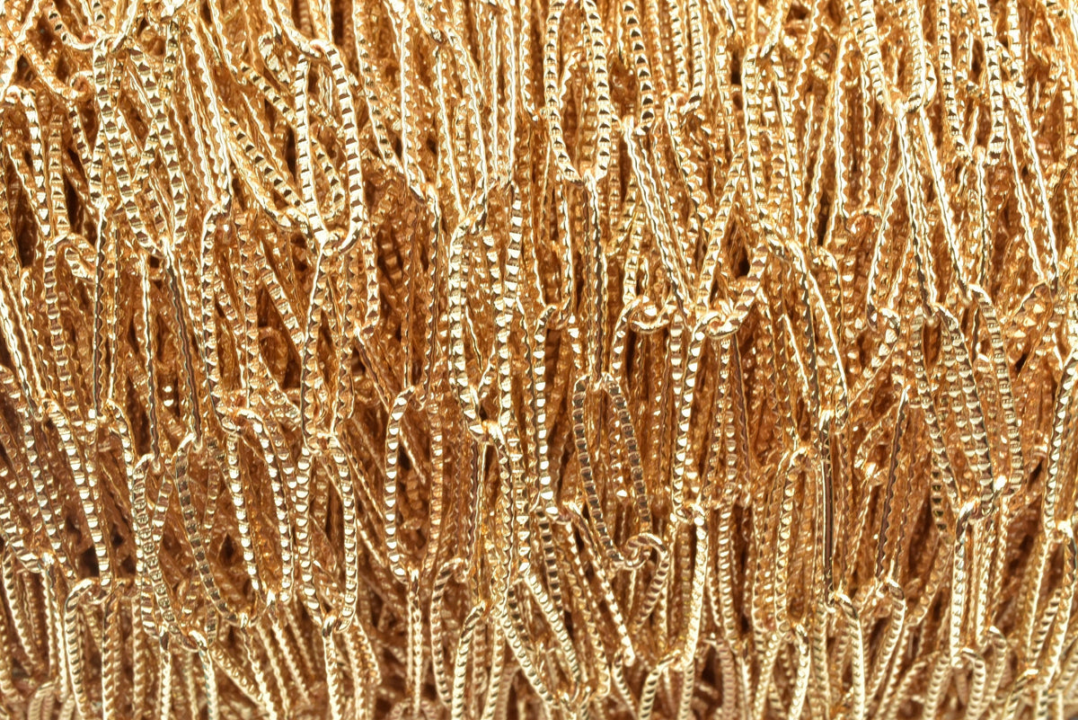 18k Gold Filled Look, EP Paper Clip cable link diamond cut chain sold by foot jewelry making supplies - detail image 9