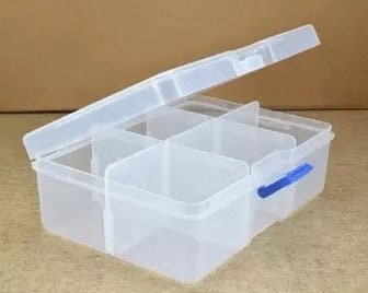 Container Box Case Organizer: Clear Plastic, 6-24 Compartments for Beads, Charms | Compact Jewelry Storage, Portable Craft Holder