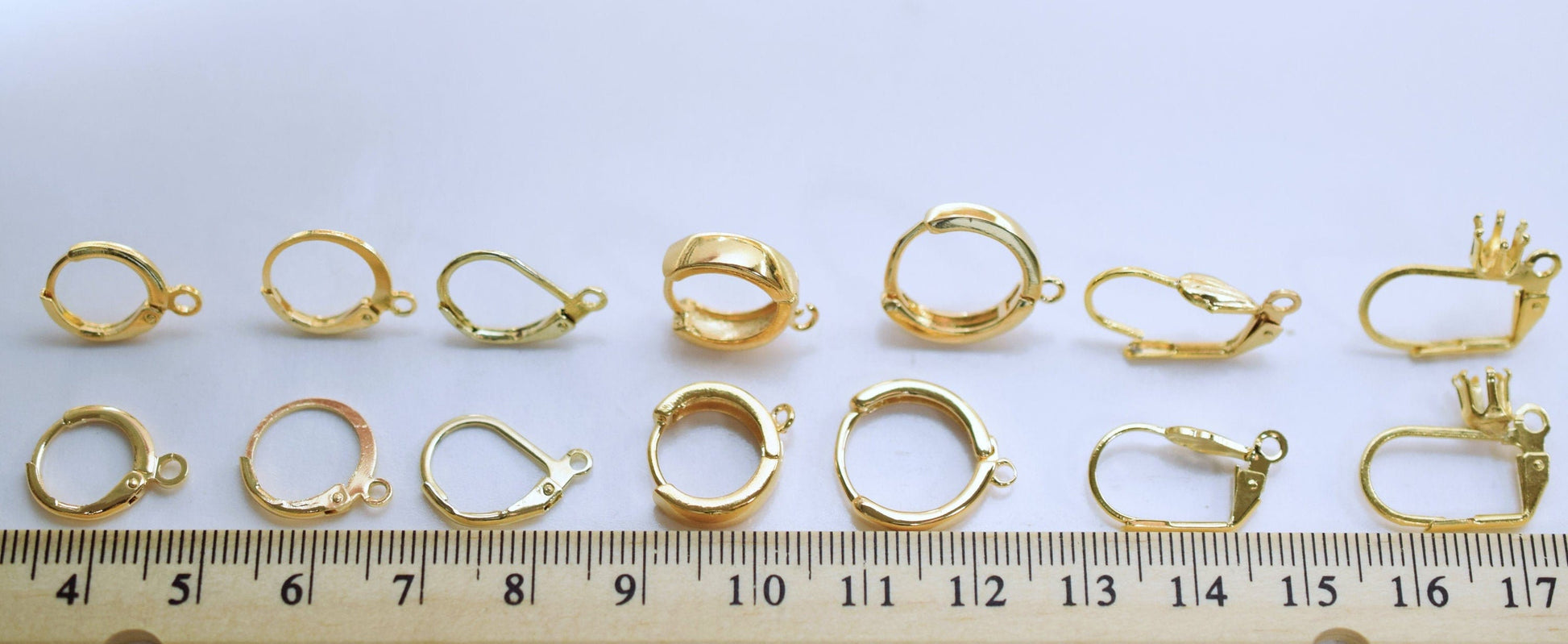 Lever Back Earring Hooks Jewelry Findings, Warm Gold Tone (Multiple Sizes, Secure Closure, Comfortable Wear)