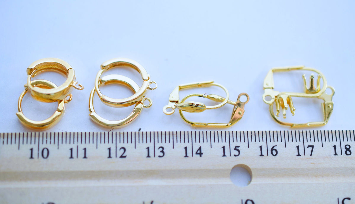 Gold Filled Look, Leverback Earring Hooks   Multiple Sizes for Jewelry Making jewelry making supplies - detail image 3