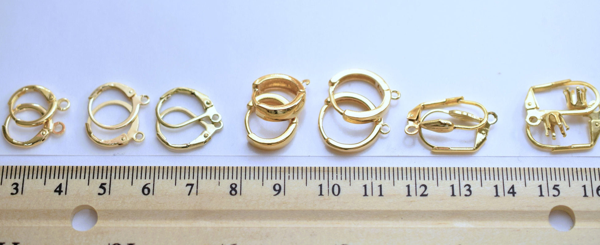 Lever Back Earring Hooks Jewelry Findings, Warm Gold Tone (Multiple Sizes, Secure Closure, Comfortable Wear)