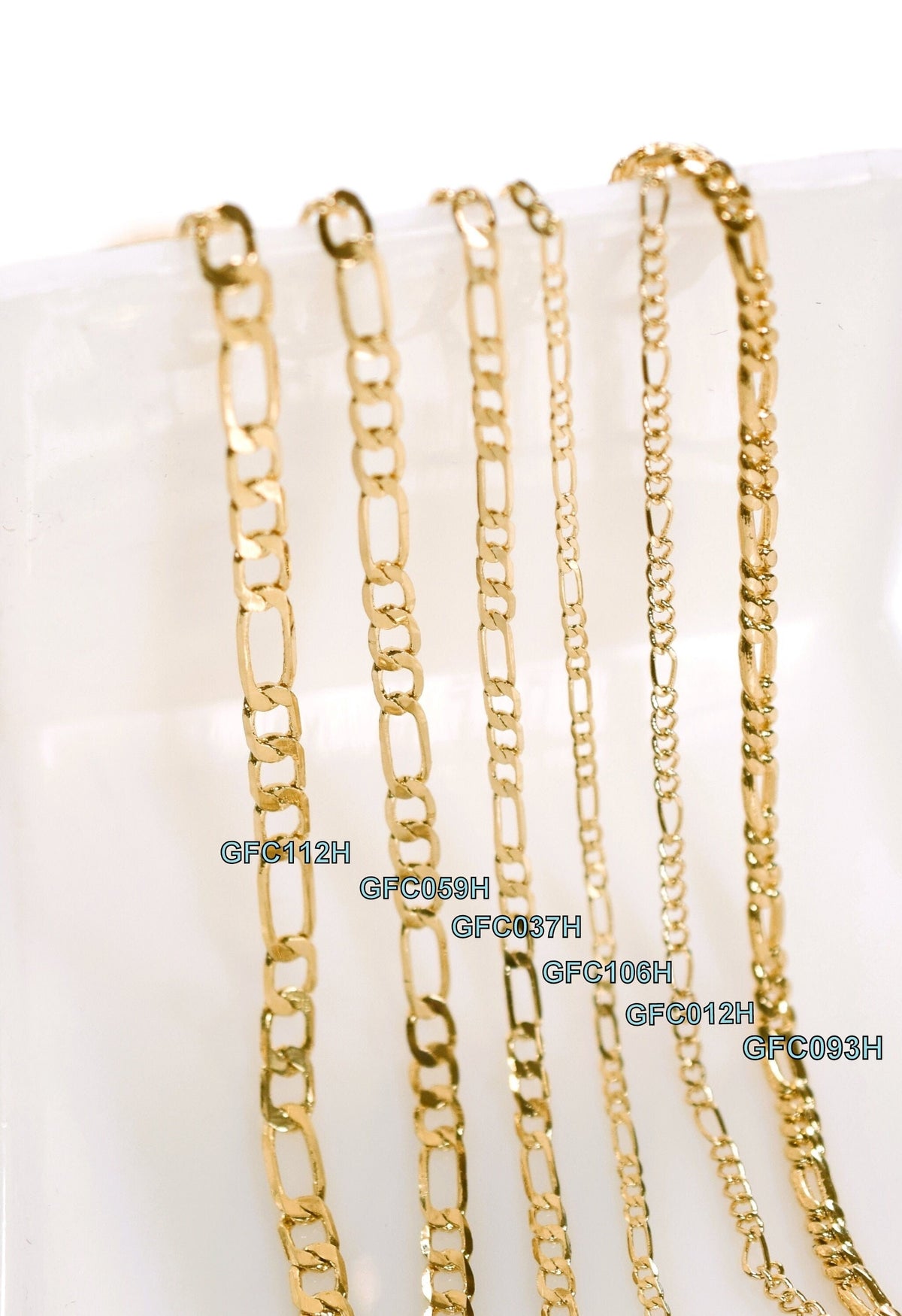 Figaro Cuban Link Chain: Elegant Gold Filled Alternative - 2mm to 4mm Width, Tarnish Resistant, Metal for Jewelry Making
