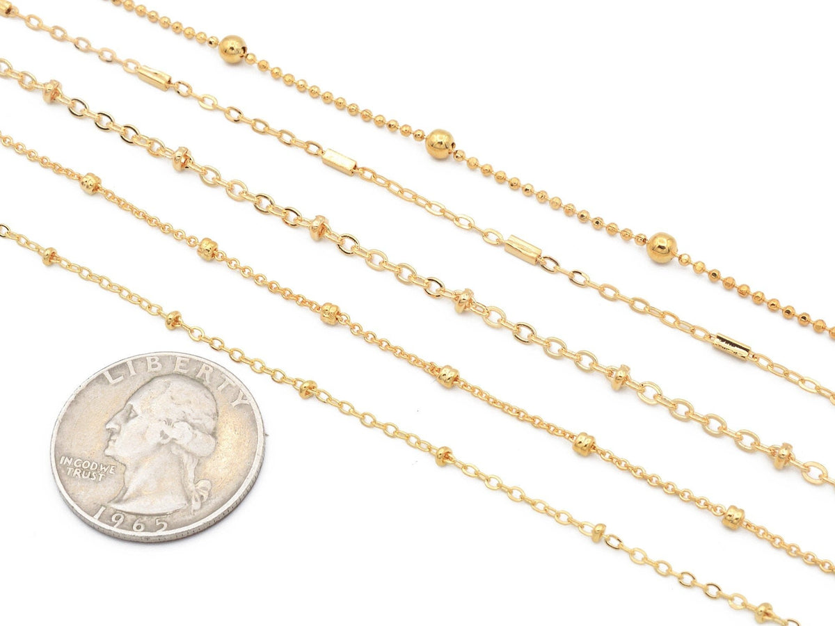 Gold Filled Look, Oval Link Cable Cuban Twisted Bar Chain  Personalize for Jewelry  Sold by Foot jewelry making supplies -...