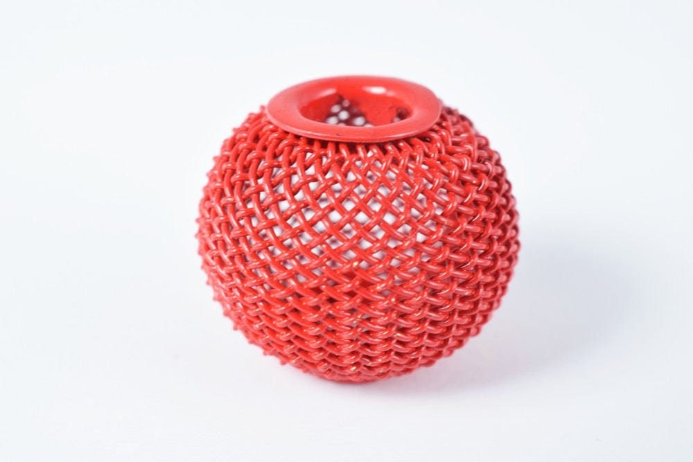 6 PCs Wire Mesh Beads Basketball wives large hole Round Beads 20mm metal jewelry big hoop earring chunky bead jewelry maki...
