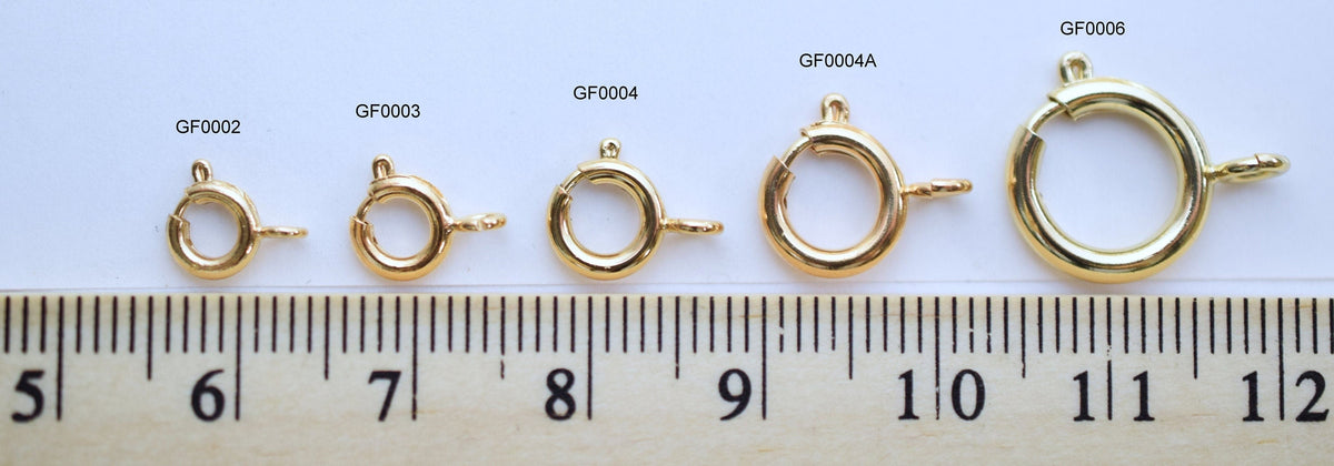 Gold Filled Look, EP spring and round clasp size 5mm/6mm/7mm/9mm/12mm Findings jewelry making supplies