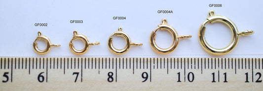 Gold Filled Look, EP spring and round clasp size 5mm/6mm/7mm/9mm/12mm Findings jewelry making supplies