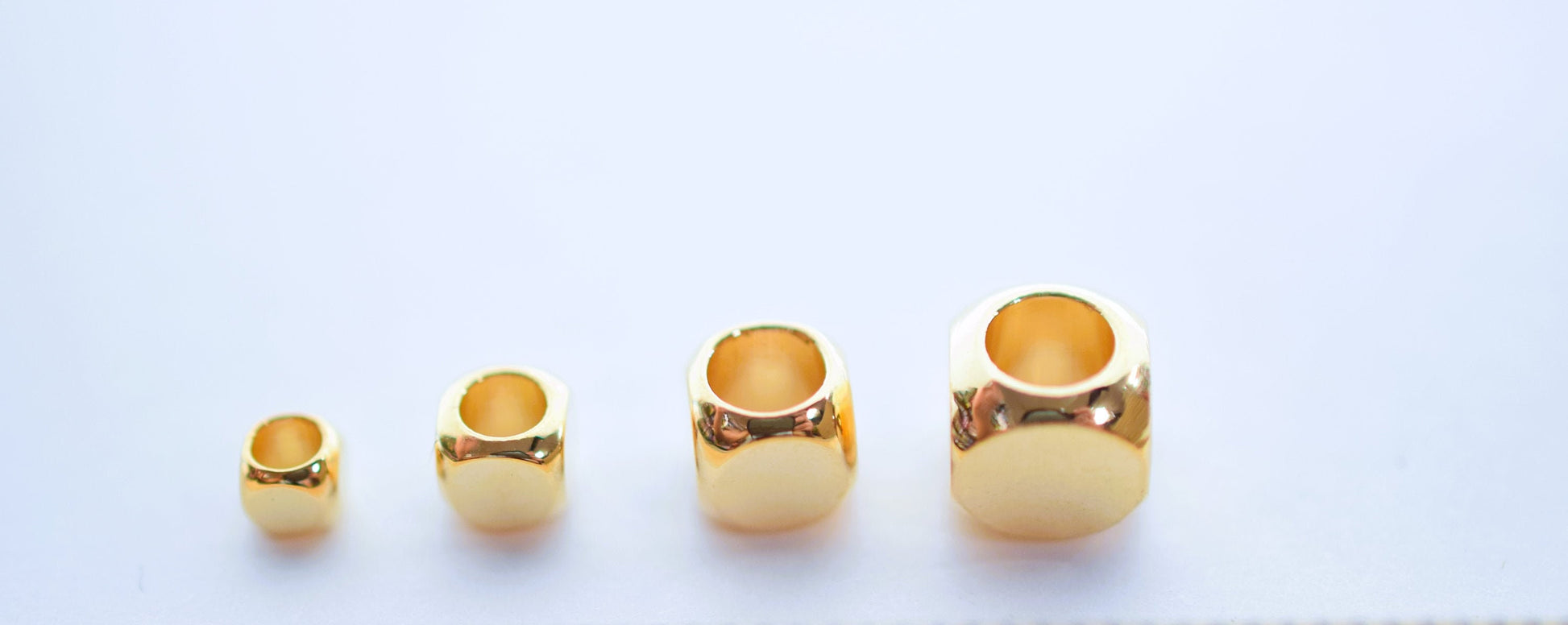 Gold filled Look,EP Cube Box Faceted Square/Hexagon beads size 2mm,3mm,4mm,5mm,6mm spacer findings for jewelry and Wholesa...